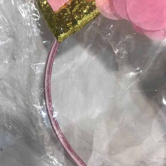 Sparkly Unicorn Headband With Glitter Horn & Flowers For Kids - Picture 6 of 6
